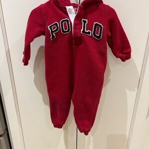 Ralph Lauren Red romper bunting suit 9m
